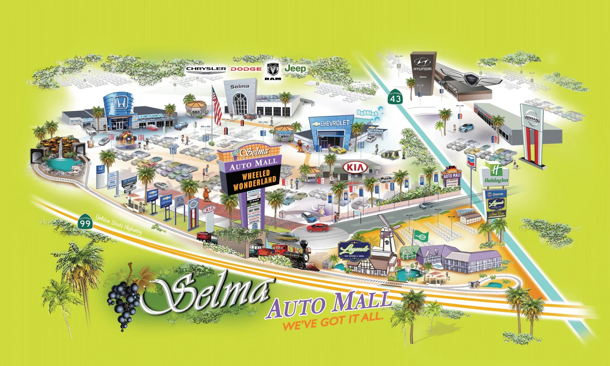 Selma Auto Mall in Selma CA 3d map