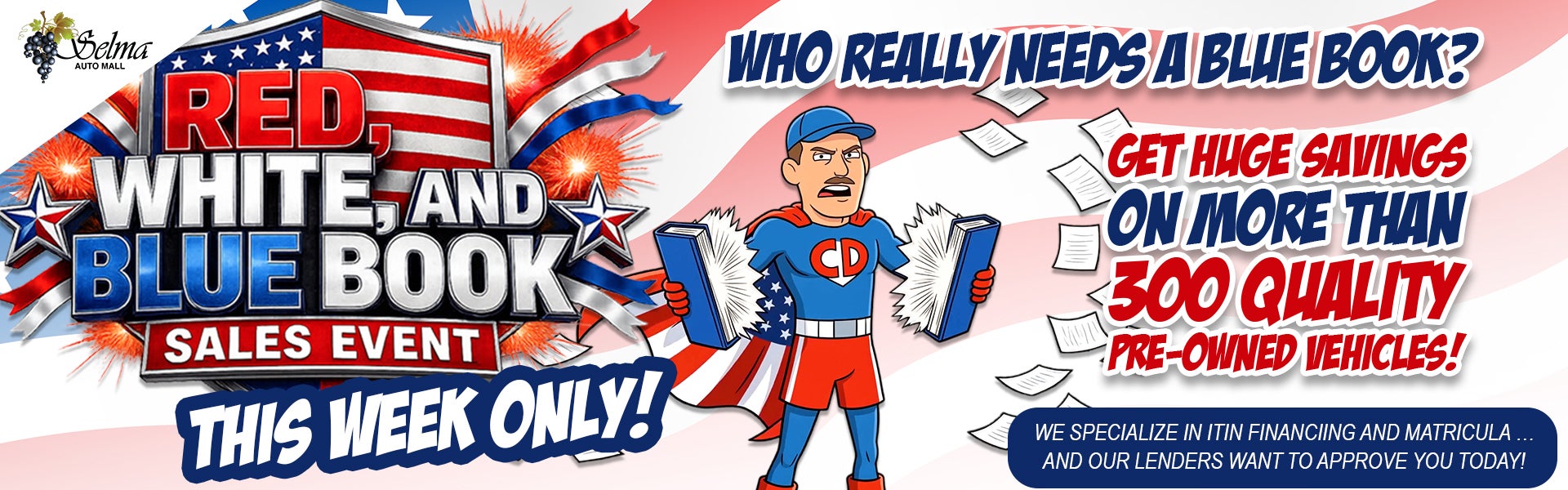 Red White and Blue Book Sales Event